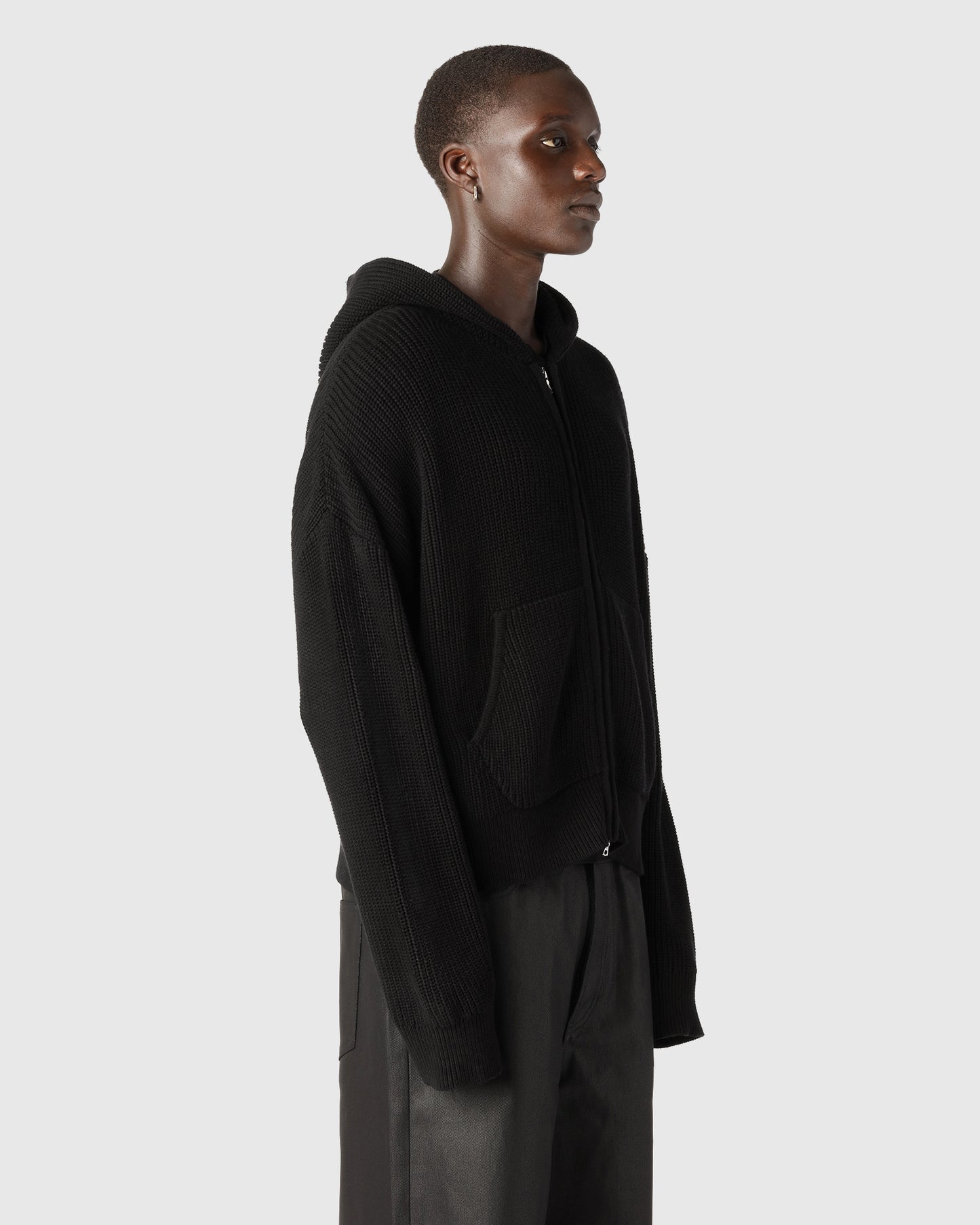 "FISHERMAN" INK CROPPED ZIP HOODIE
