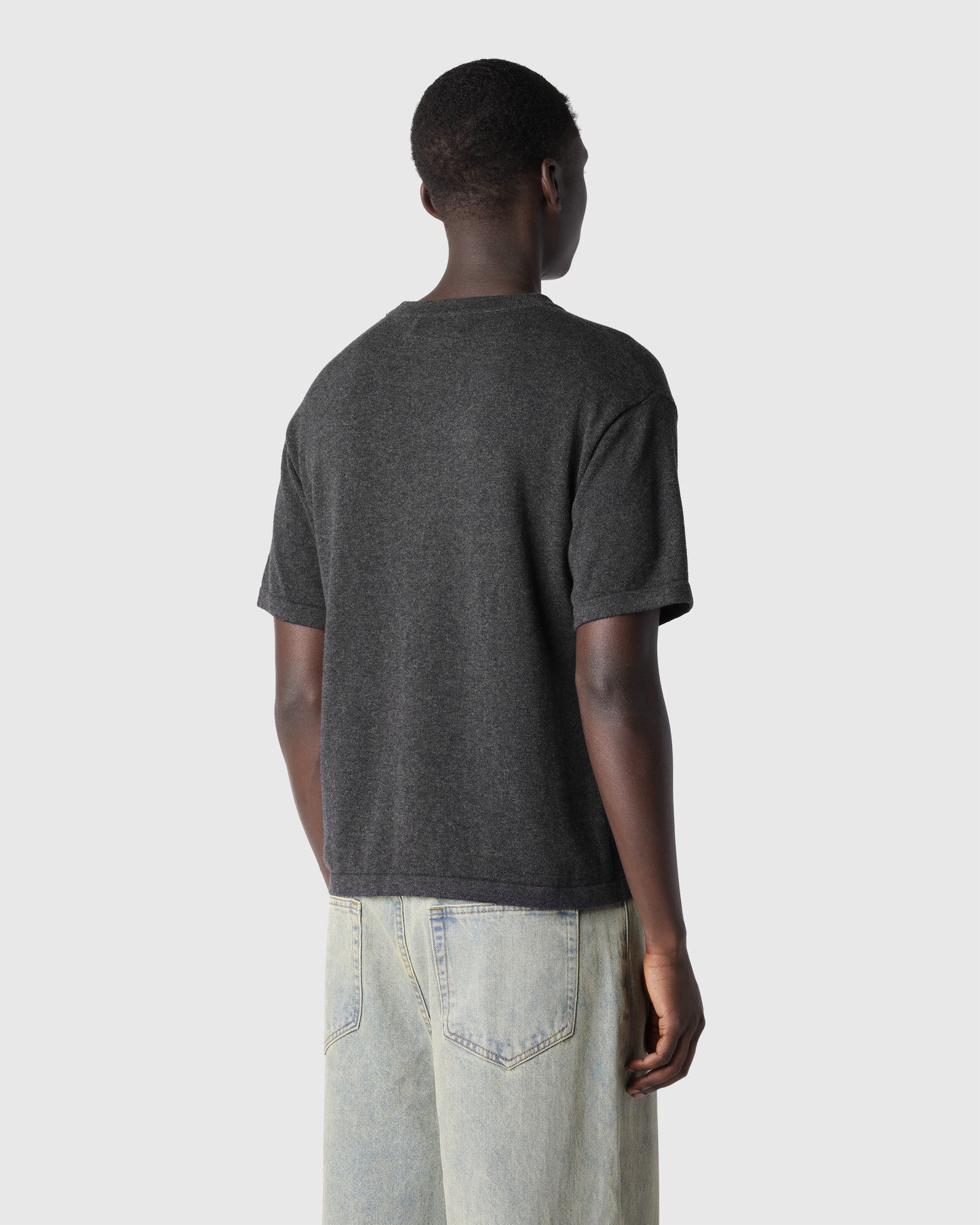 'VESTER' GRAPHITE KNITTED T-SHIRT