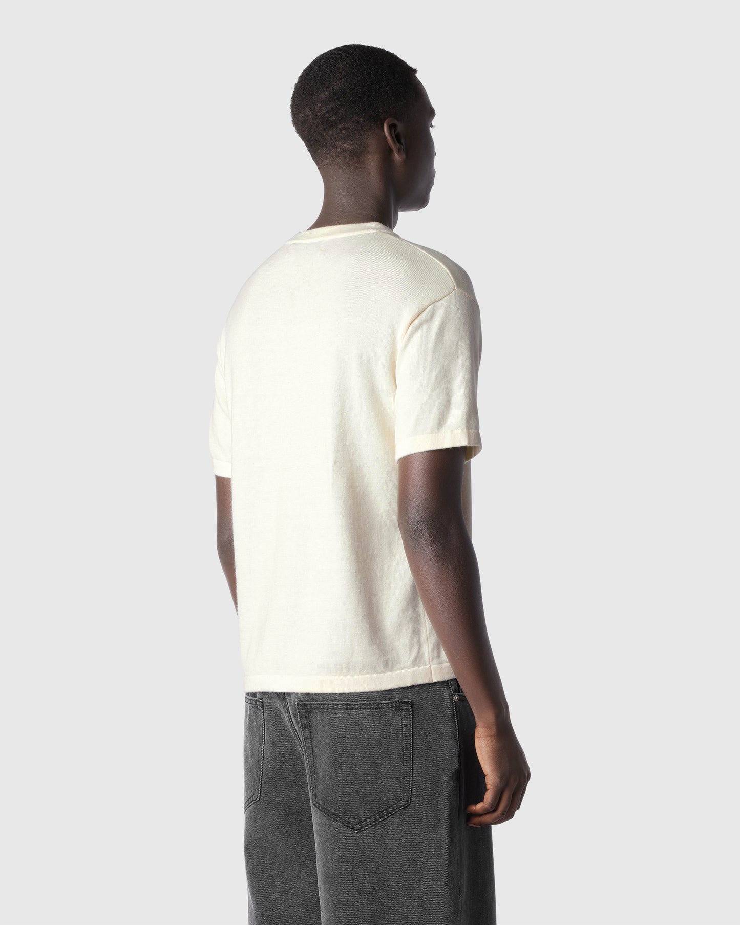 'VESTER' EGGSHELL KNITTED T-SHIRT