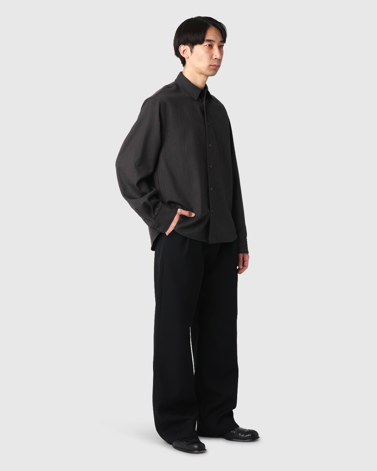 'Albert' Pinstripe Wool Shirt