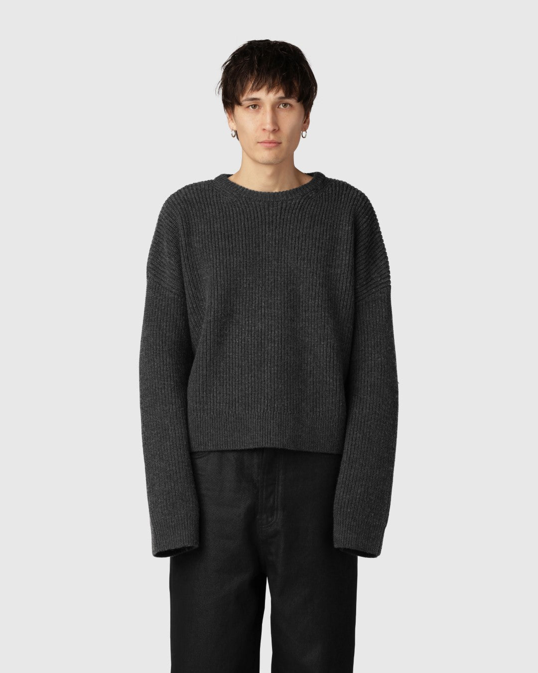 'PEROZ' GRAPHITE MERINO WOOL SWEATER