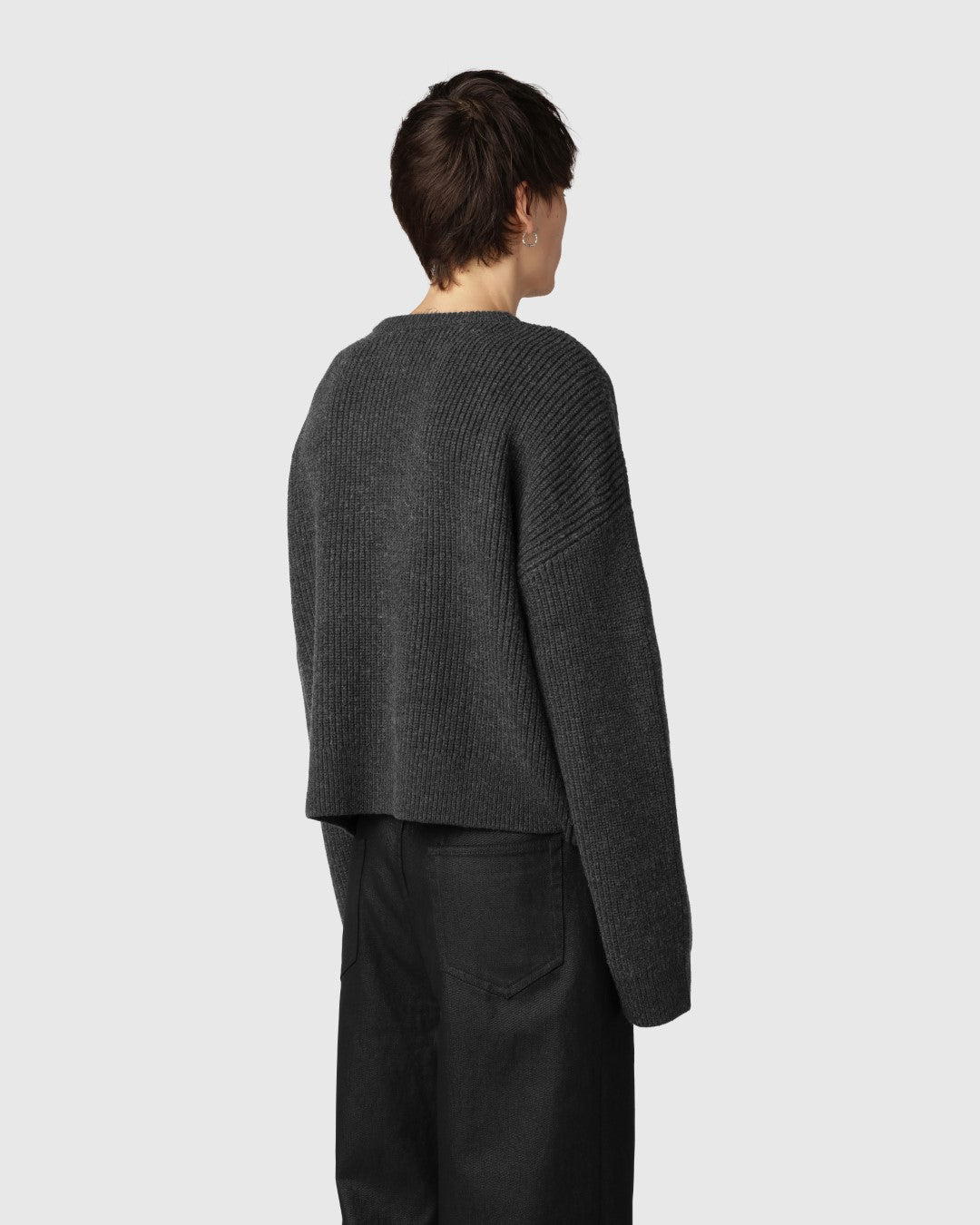 'PEROZ' GRAPHITE MERINO WOOL SWEATER