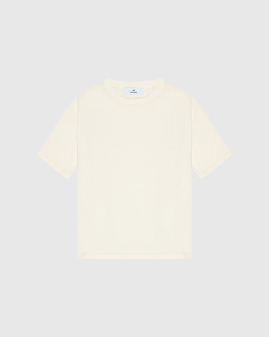 'VESTER' EGGSHELL KNITTED T-SHIRT