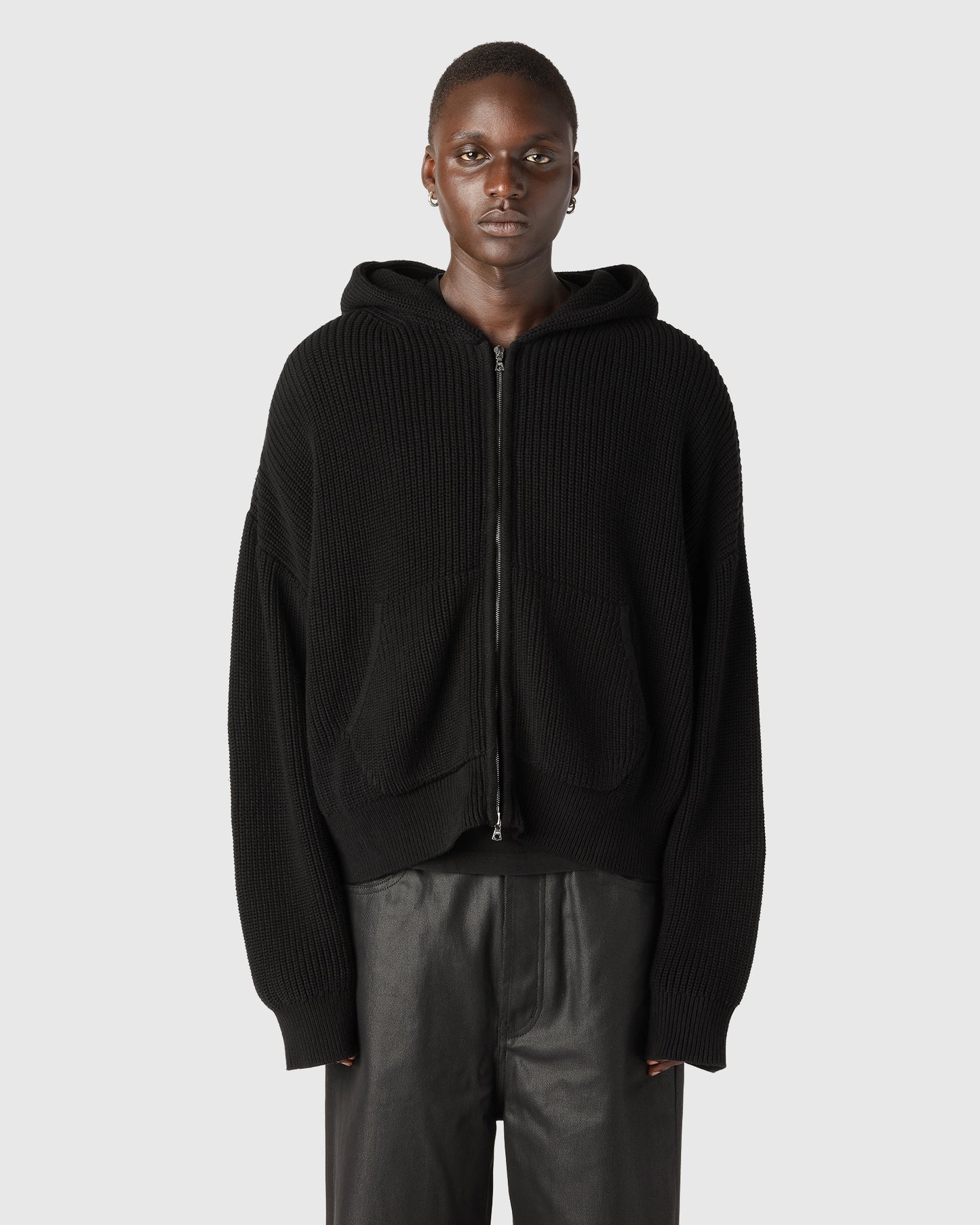 "FISHERMAN" INK CROPPED ZIP HOODIE