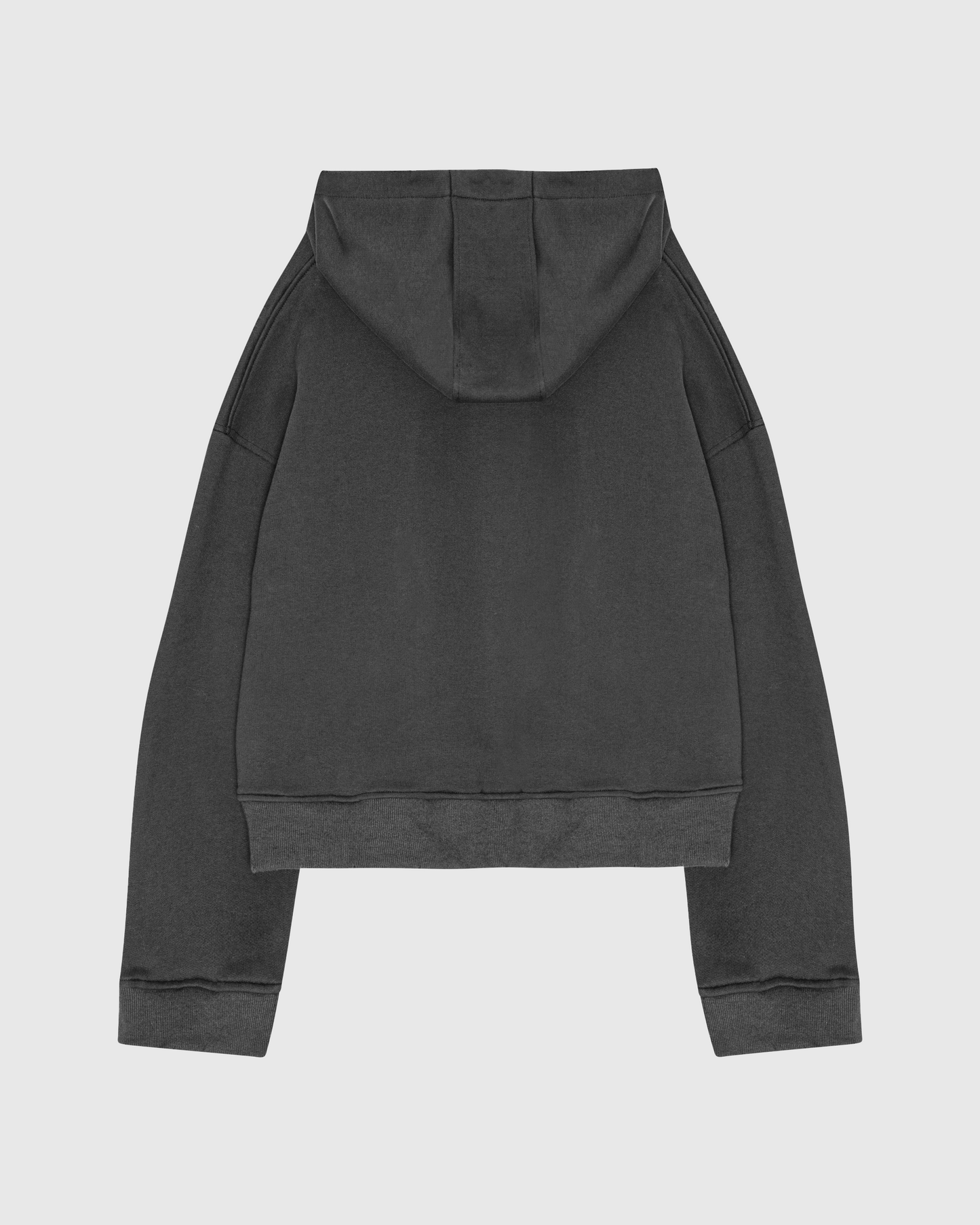 "DIM GREY" SHRUNKEN ZIP HOODIE