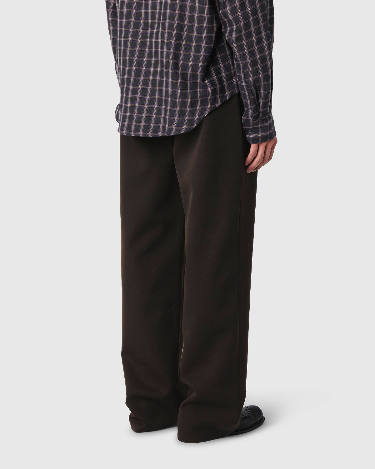 'Sander' Taupe Pleated Wool Trousers