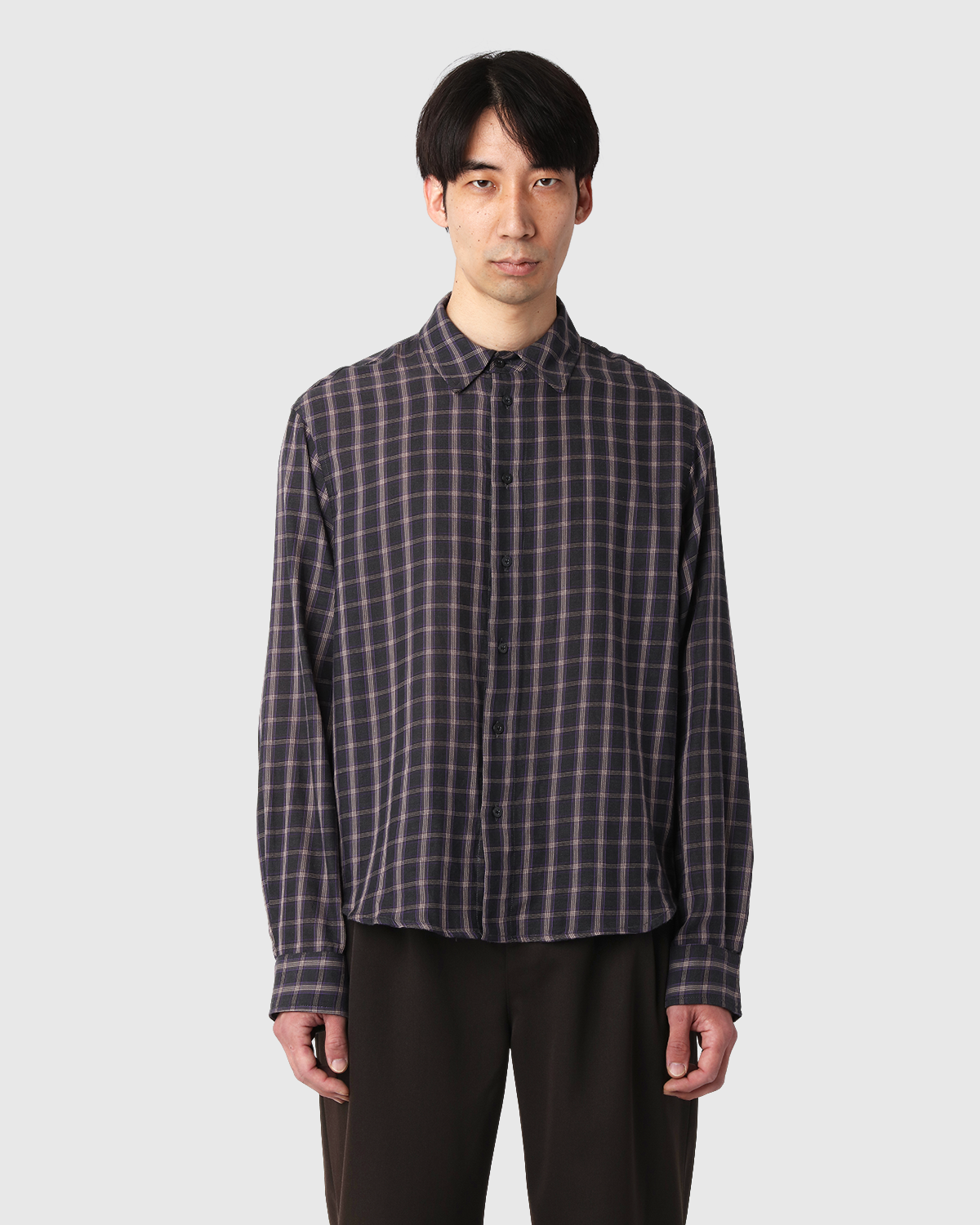 'Albert' Mauve Plaid Shirt