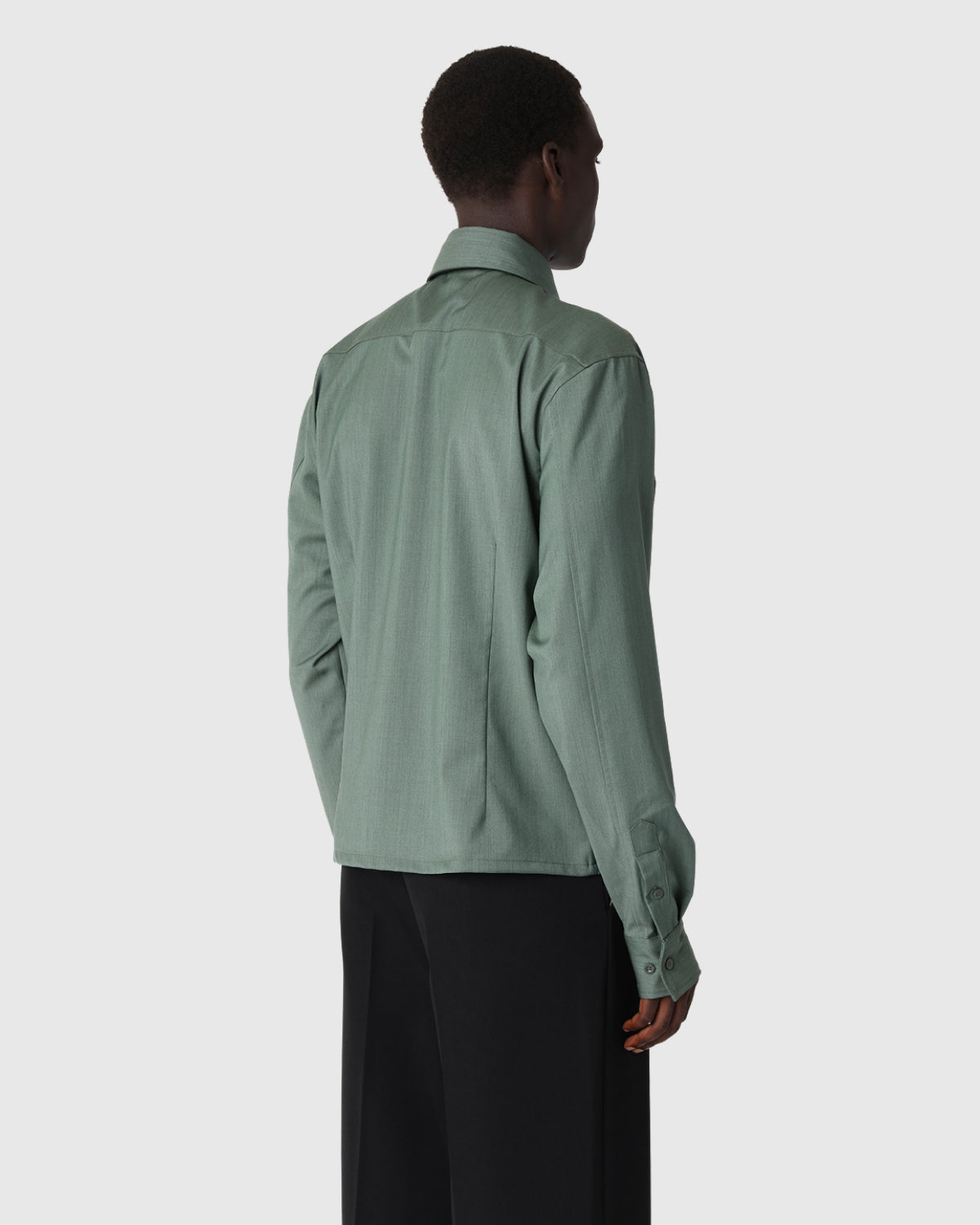 ‘Kossou’ Sage Cropped Dress Shirt