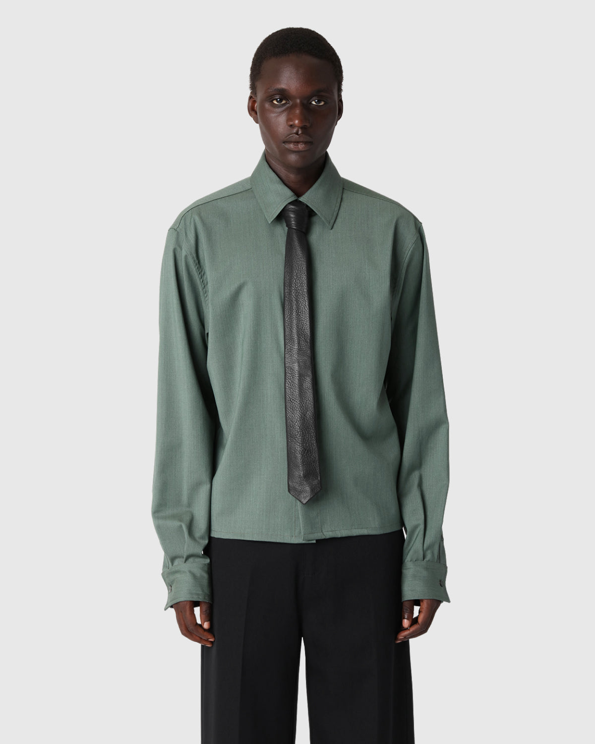 Kossou' Sage Cropped Dress Shirt – Lac Demure