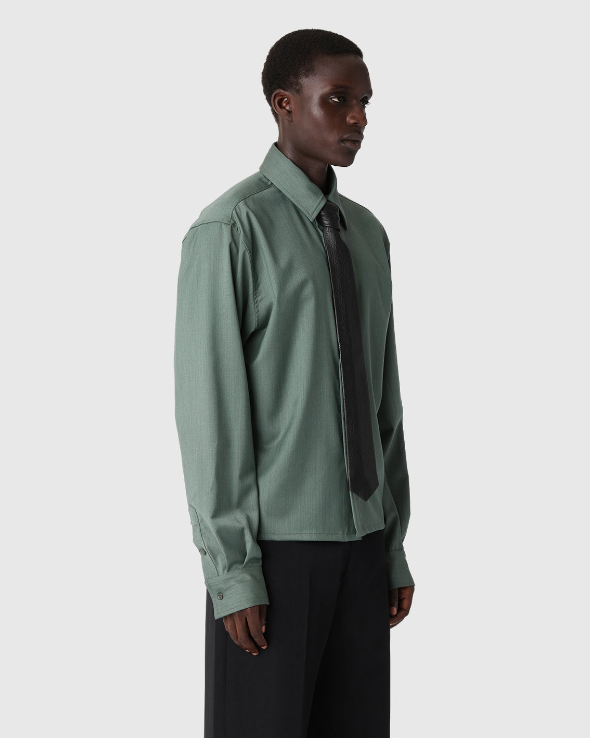 ‘Kossou’ Sage Cropped Dress Shirt