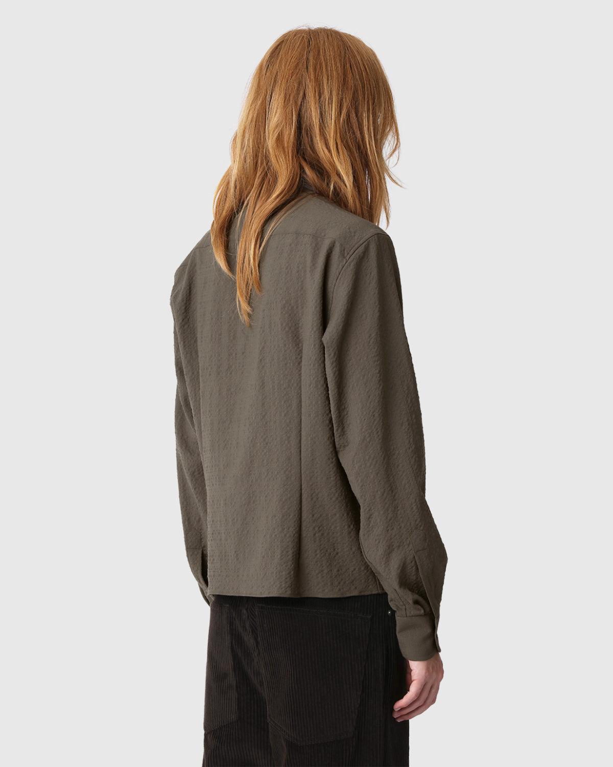 'Kossou' Cropped Seersucker Shirt