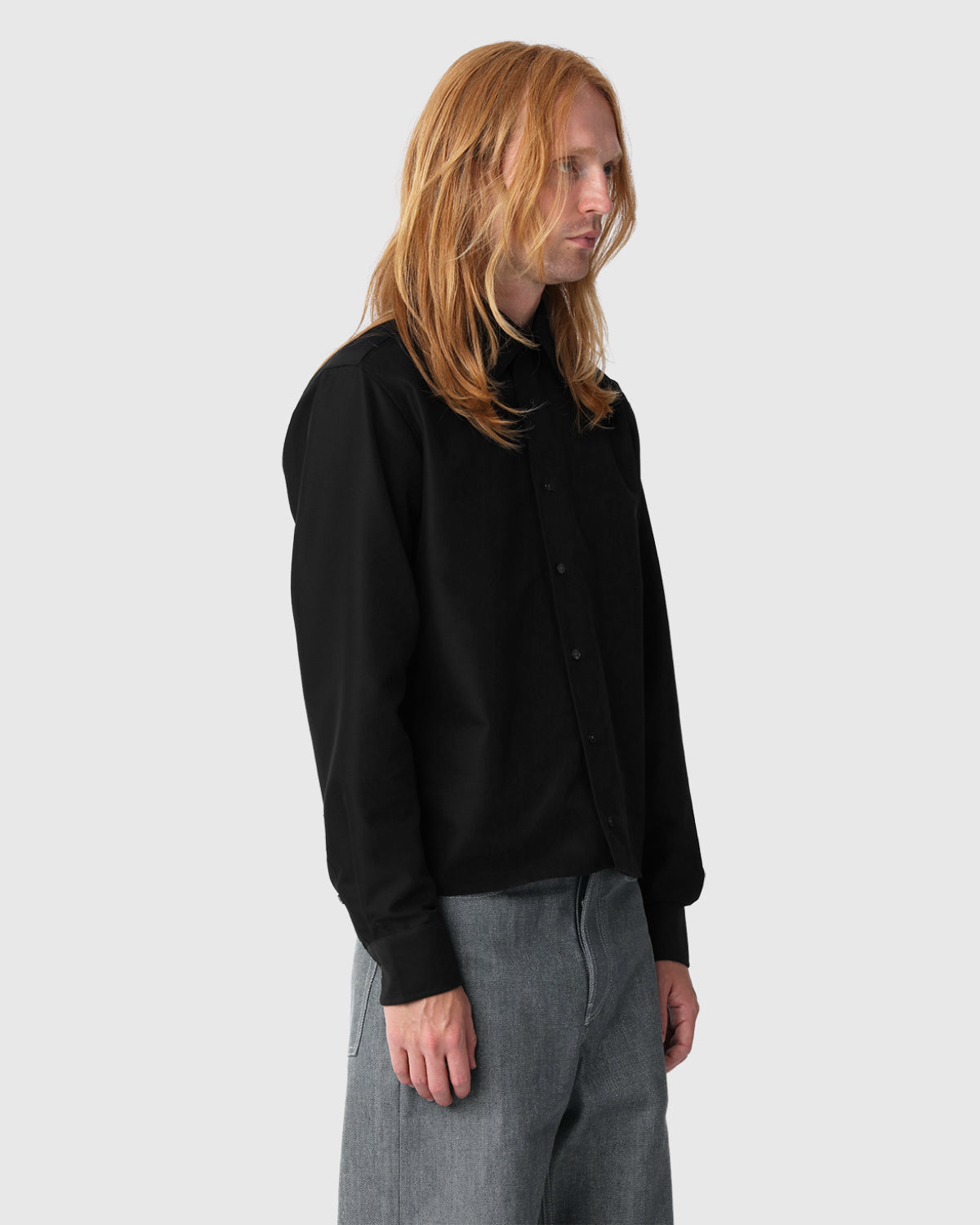 'Kossou' Tailored Cropped Wool Shirt