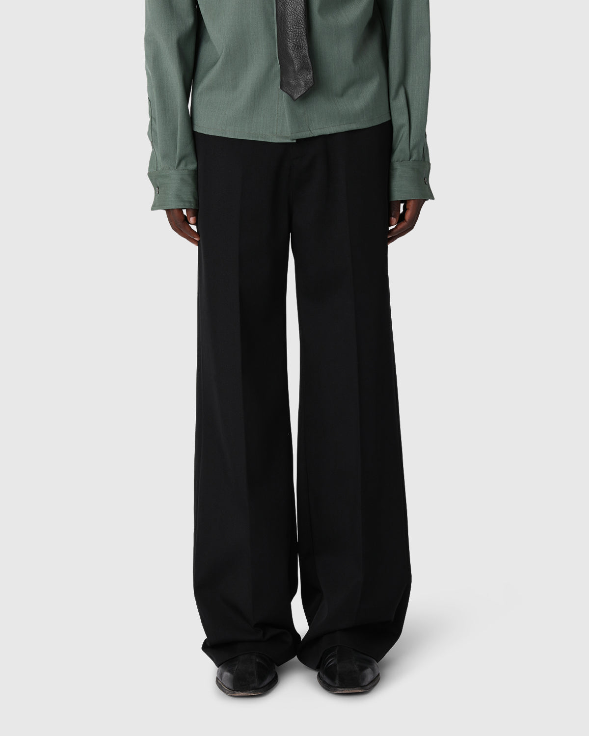 ‘Ruben’ Wide-leg Heavy Wool Trousers
