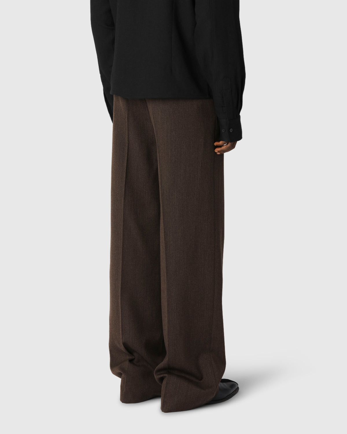 ‘Ruben’ Wide-leg Hickory Wool Trousers