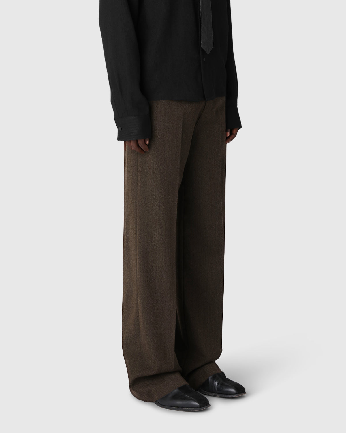 ‘Ruben’ Wide-leg Hickory Wool Trousers