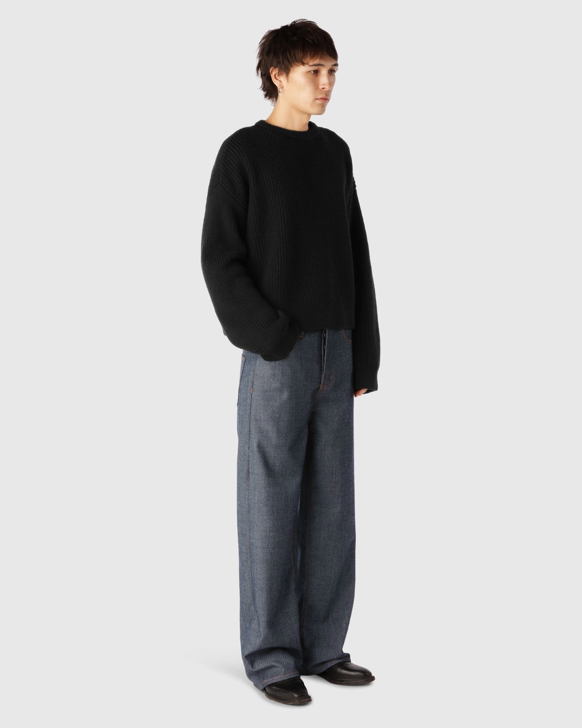 'PEROZ' INK MERINO WOOL SWEATER