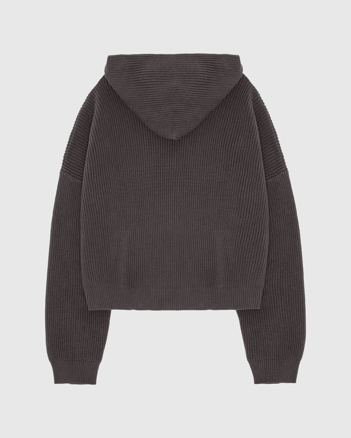 "GRAPHITE" CROPPED KNITTED FISHERMAN HOODIE