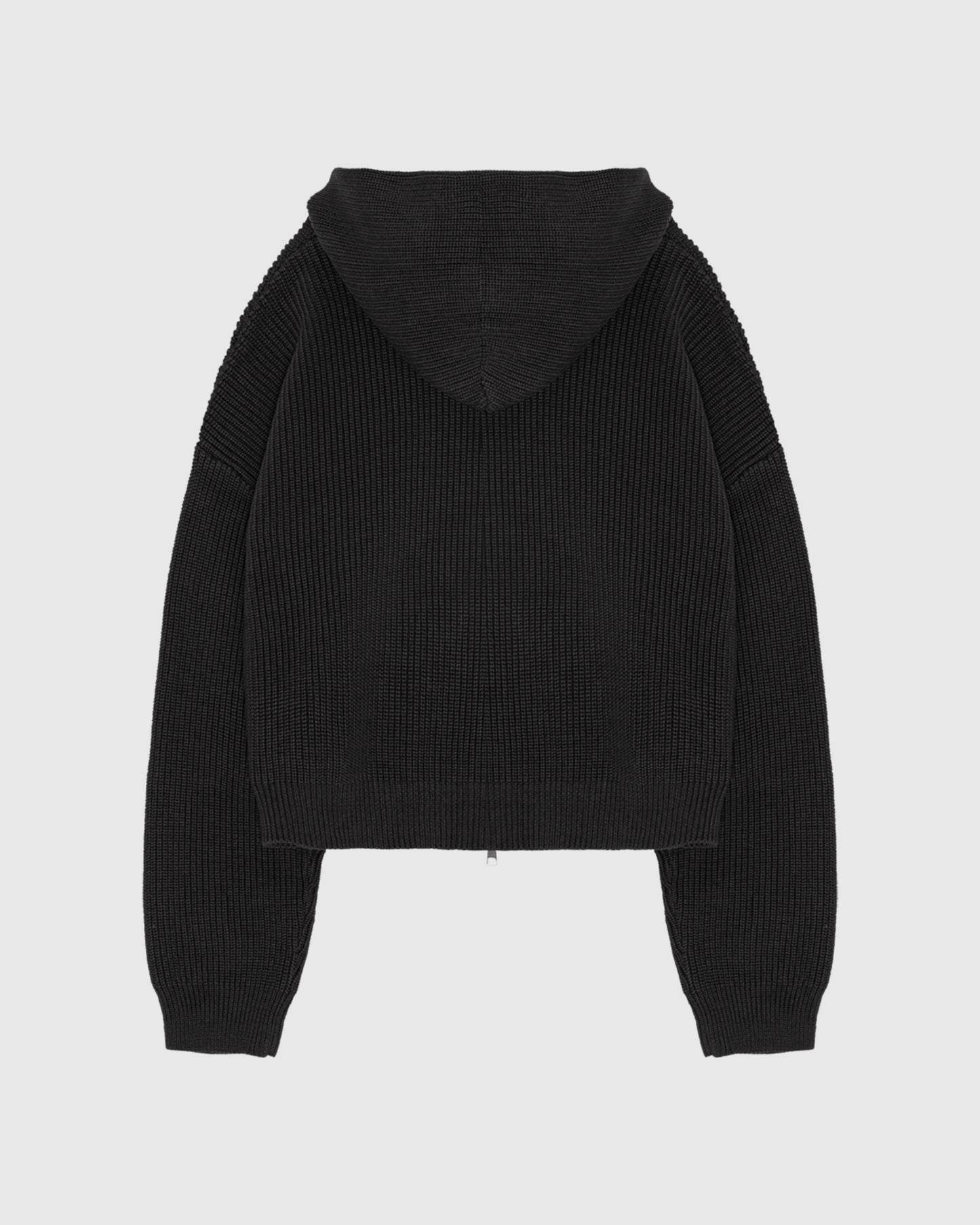 "INK" CROPPED KNITTED FISHERMAN ZIP HOODIE